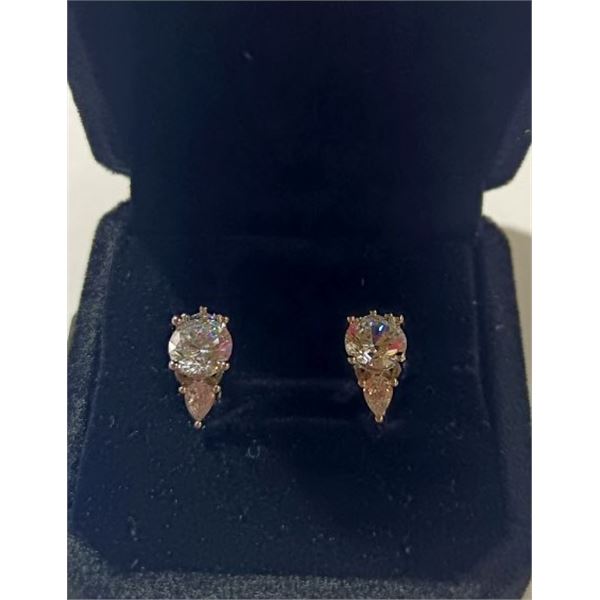 NEW Platinum Plated 1.0ct Simulated Diamond (CZ) Huggie Earrings