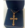 Image 1 : NEW 18K Gold Plated Simulated Diamond (CZ) Cross Necklace