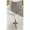 Image 2 : NEW 18K Gold Plated Simulated Diamond (CZ) Cross Necklace