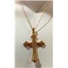 Image 3 : NEW 18K Gold Plated Simulated Diamond (CZ) Cross Necklace