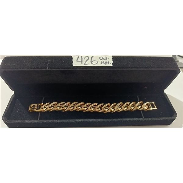 NEW 18K Gold Plated Simulated Diamond (CZ) Cuban Link Bracelet