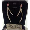Image 1 : NEW Platinum Plated 0.3ct Lab-Created Pink Sapphire Dangle Earrings