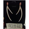 Image 2 : NEW Platinum Plated 0.3ct Lab-Created Pink Sapphire Dangle Earrings