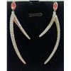 Image 5 : NEW Platinum Plated 0.3ct Lab-Created Pink Sapphire Dangle Earrings