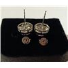 Image 2 : NEW Sterling Silver 1.0ct Each Lab-Created Pink Sapphire Halo Stud Earrings