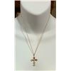 Image 2 : NEW 18K Gold Plated 32.0mm Simulated Diamond (CZ) Cross Necklace