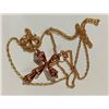 Image 5 : NEW 18K Gold Plated 32.0mm Simulated Diamond (CZ) Cross Necklace