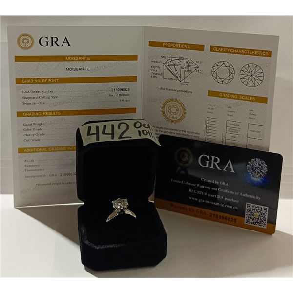 NEW 925S 3.0ct Moissanite Lab Diamond Solitaire Ring, Resizeable, Retail $1800.00