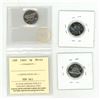 Image 2 : 1949 Canada 5 Cents - MS-63 - XDW 943 ICCS, 2019 Canada 5 Cents - MS64 and 2024 Canada 5 Cents - MS6