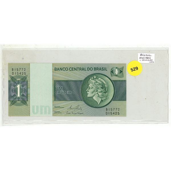 Brazil. ND (1980) 1 Cruzeiro. Uncirculated.
