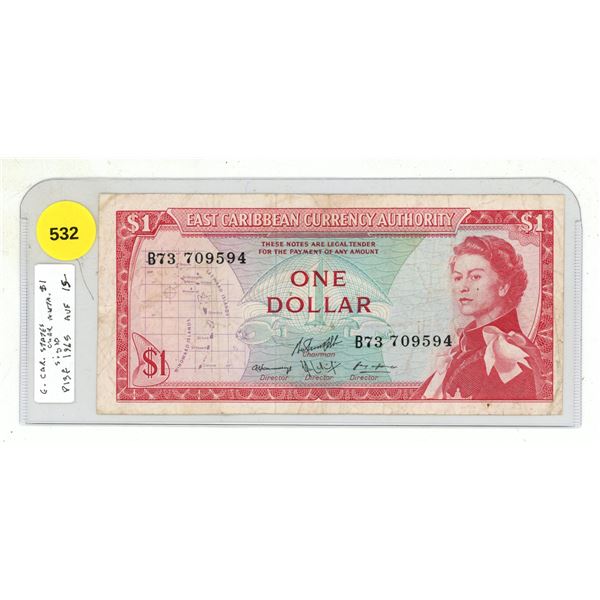 East Caribbean States. 1965 $1. Map of the islands. aVF.