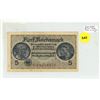 Image 1 : Nazi Germany. 1940 5 Mark issued for German occupied territory during World War II. VF.