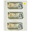 Image 1 : Set of 3 Consecutive Serial Number 1973 $1 notes. Crow-Bouey signatures. AMZ Prefix. BC-46b. Gem Unc