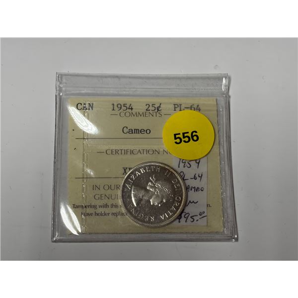 1954 Canadian Silver 50 Cents. ICCS certified and graded PL64 Cameo. A beautiful coin.