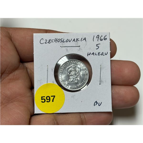 Czechoslovakia. 1966 5 Haleru. BU.