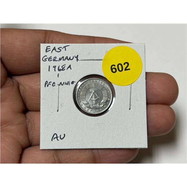 East Germany (DDR). 1968A 1 Pfennig. Berlin Mint. AU.