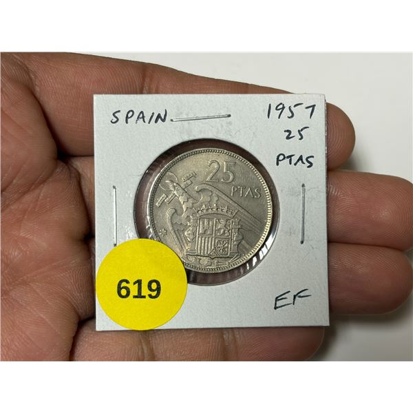 Spain. 1957 25 Pesetas. General Franco. EF.