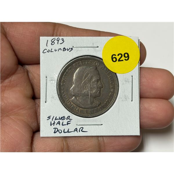 USA. 1893 Christopher Columbus Silver Half Dollar. Issued for the World’s Columbian Exposit