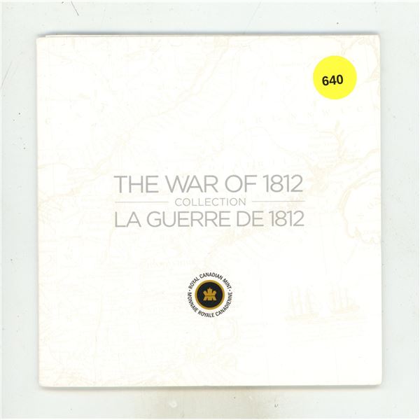 War of 1812 Coin Set. Complete set includes 8 25 Cents (4 are colourized) plus HMS Shannon Toonie. H