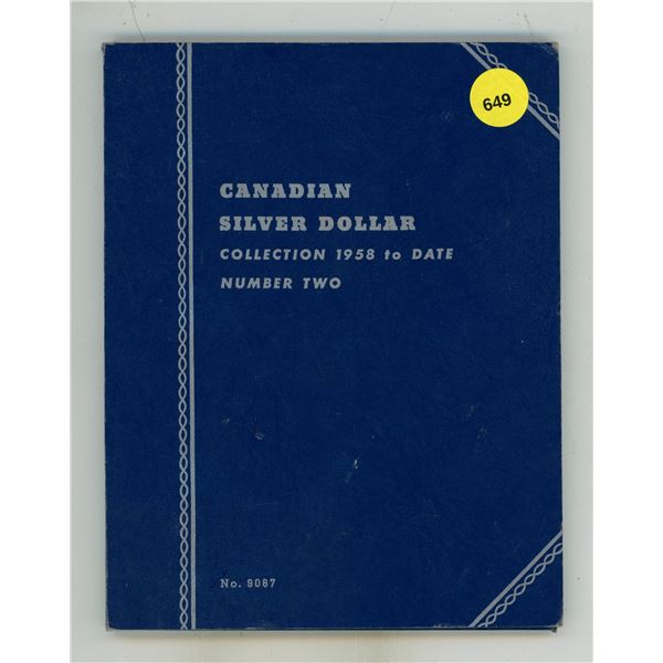 Empty  Canadian Silver Dollar blue Whitman folder for Canadian Silver Dollars 1935 to present.