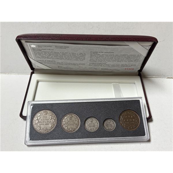 1908 – 1998 90th Anniversary of the Royal Canadian Mint Coin Set. Thecoins in this set all 