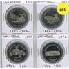 Image 1 : Set of 4 Saskatoon Trade Dollars depicting transportation.