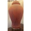 Image 5 : Decorative Table Lamp with Pink Vase Base, 4 Floral Etched Glasses, and Red Glass Rose