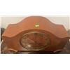 Image 2 : Wood Mantel Clock With Brass Dial and Mechanical Chime Movement