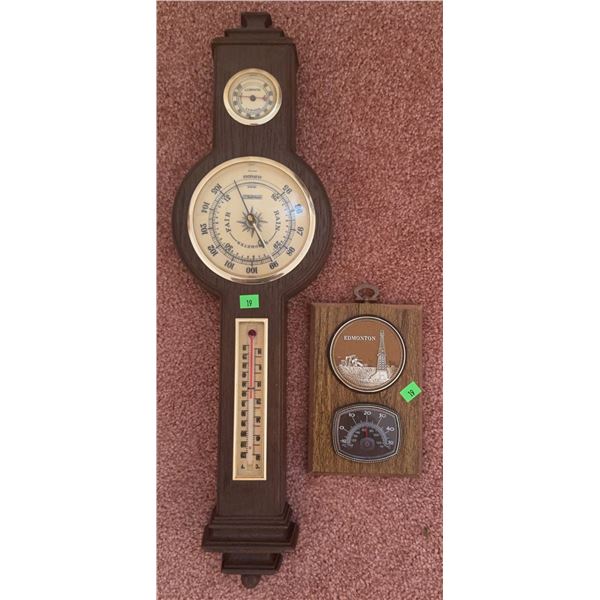 Seth Thomas Barometer Thermometer and Edmonton Souvenir Hygrometer