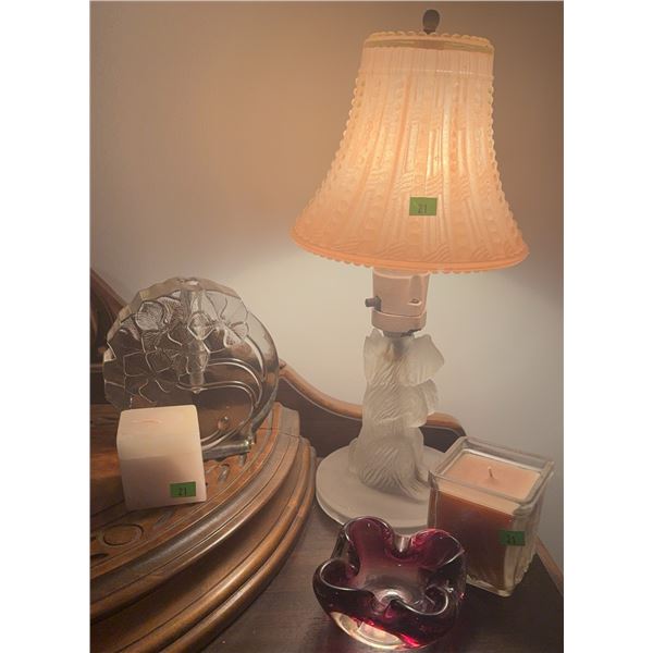 Decorative: Bear Table Lamp, Glass Art, Candles