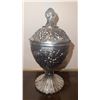 Image 7 : Decorative Lot With Glass Candlesticks, Westclox Clock, Metal Jar, Goose Brush