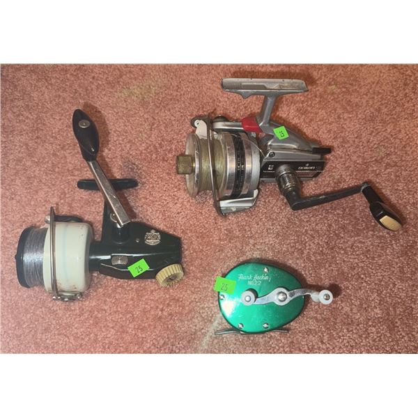 3 Spin and Fly Fishing Reels, Daiwa, Frank Hacking No 22