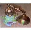 Image 1 : Wall Sconce Light Fixture with Ruffled Art Glass Shade