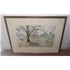 Image 1 : Jack Kamikura Signed Watercolour Print Geese In Flight Framed