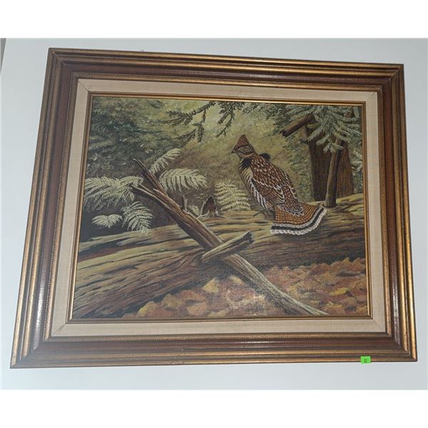 Framed Wildlife Painting Signed by Gene N. Bundy