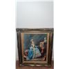 Image 1 : Framed Print of Woman in Blue Gown with Ornate Frame