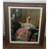 Image 1 : Framed Print of 18th Century Style Portrait in Wood Frame