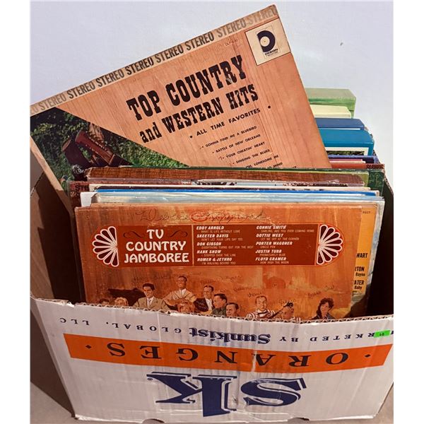 Box Lot of Country Music Vinyl Records and Box Sets