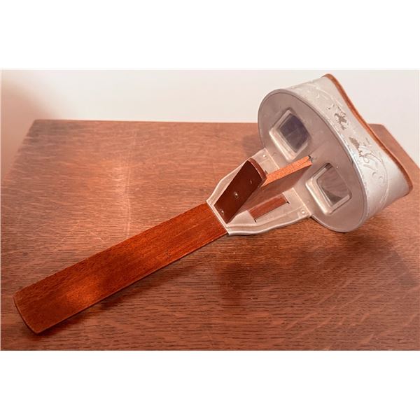 Stereoscope Viewer with Metal Hood and Wooden Handle