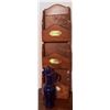 Image 2 : Lot: Letter Sorter, Amber Jug, Cobalt Pitcher, Wine & Cheese Box, Birdhouse, Glasses