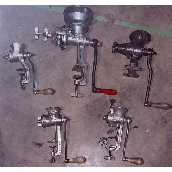 5 Manual Cast Iron Food Grinders and Choppers