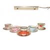Image 1 : English Bone China Teacup and Saucer Sets, 5 Pieces