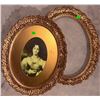 Image 1 : Ornate Oval Gold-Tone Picture Frames with Portrait Print