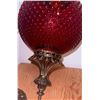 Image 3 : Hanging Red Hobnail Glass Pendant Light with Ornate Metal Mount