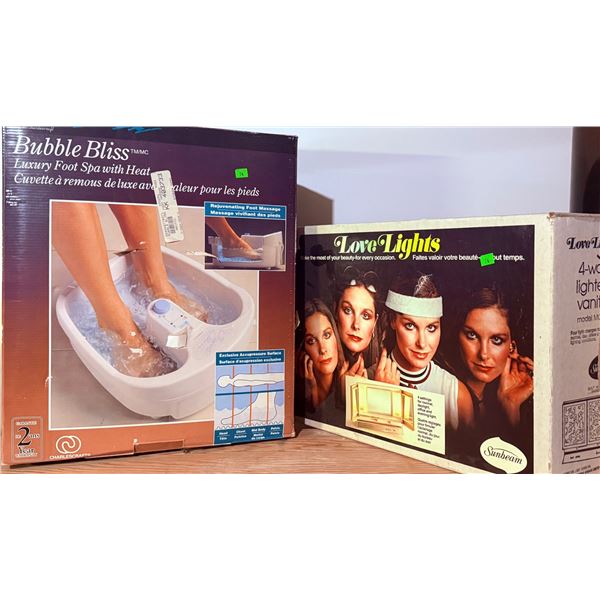 Bubble Bliss Foot Spa and Sunbeam Love Lights Makeup Mirror