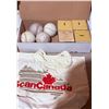 Image 2 : Baseball Equipment Lot Including Gloves, Balls, Cleats, and Tote Bag