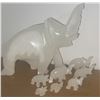 Image 2 : White Stone Elephant Figurine Set with Seven Miniatures