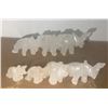 Image 4 : White Stone Elephant Figurine Set with Seven Miniatures