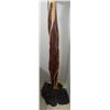 Image 4 : Tall Natural Wood Plant Stand with Artificial Ivy and Brass Teapot