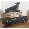Image 3 : Office Supplies Lot with Hunt Boston 3-Hole Punch and Boston Stapler